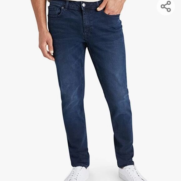 DKNY Mercer Skinny Fit Denim Jeans- Black Blue1